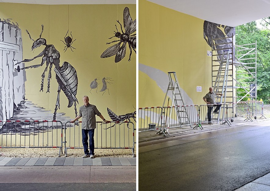 after finishing the first mural, starting the one of the second wall...